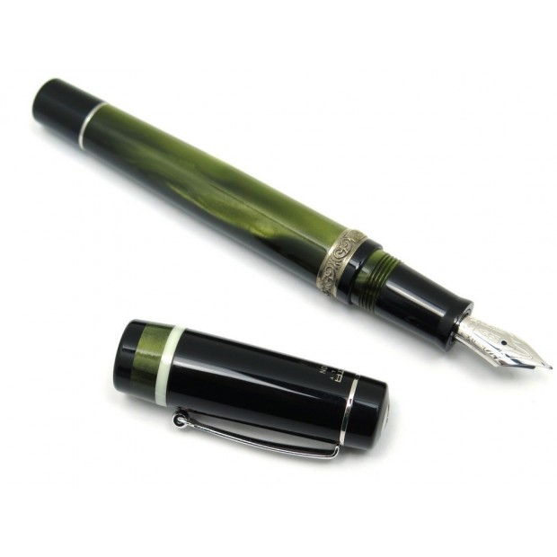 NEUF STYLO A PLUME DELTA PASSION EN RESINE KAKI OR 14K FOUNTAIN PEN 340€