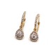 BOUCLE OREILLE CREOLE OR ROSE 18K ET DIAMANTS 