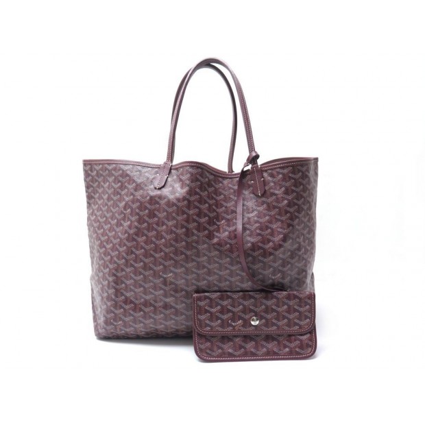 SAC A MAIN GOYARD SAINT LOUIS GM CABAS TOILE BORDEAUX TOTE HAND BAG PURSE 