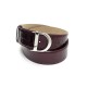 NEUF CEINTURE CHRISTIAN DIOR LOGO T 90 CUIR VERNI MONOGRAMME BORDEAUX BELT 380