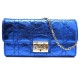 NEUF PORTEFEUILLE CHRISTIAN DIOR RENDEZ-VOUS CUIR BLEU EPAULE WOC WALLET 1120€