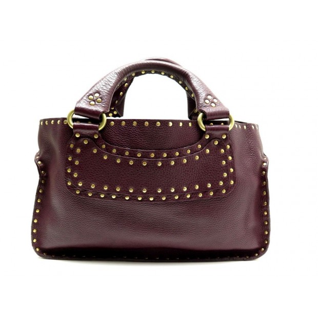 SAC A MAIN CELINE BOOGIE 32CM CUIR GRAINE BORDEAUX BURGUNDY HAND BAG PURSE 950€