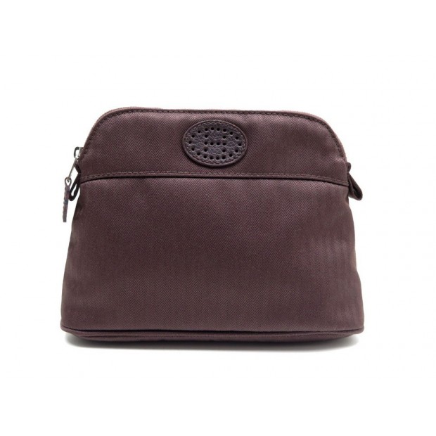 NEUF SAC POCHETTE A MAIN HERMES BOLIDE 20 CM EN TOILE MARRON BANANE CLUTCH 350€