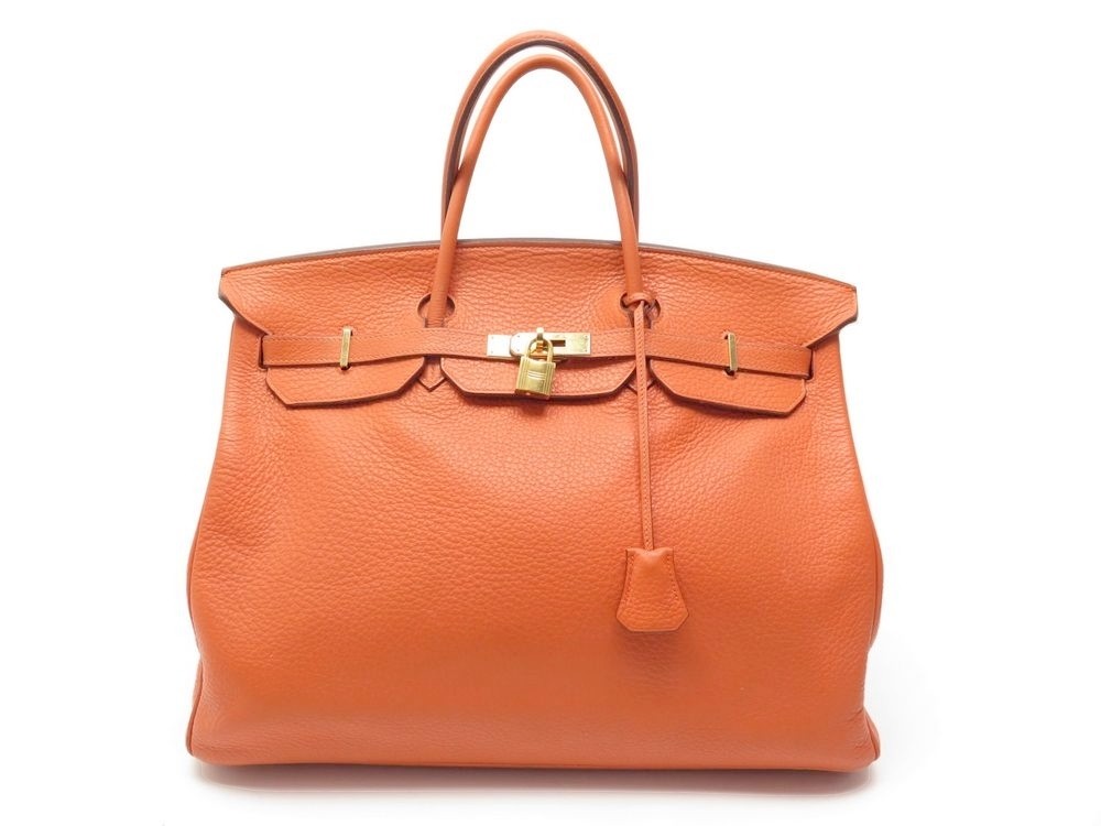 sac a main hermes birkin 40 en cuir togo orange