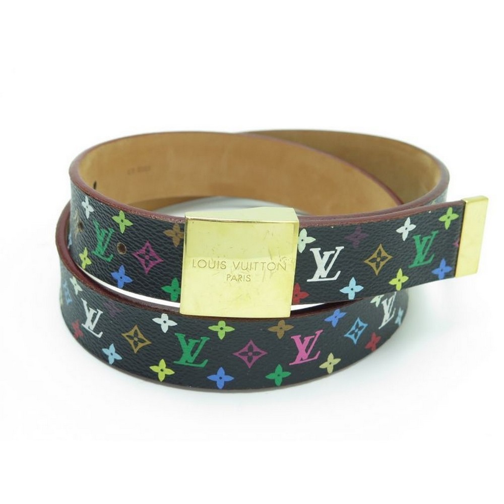 Louis Vuitton 75/30 Black Multicolor Monogram Ceinture Belt 861103