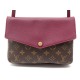 NEUF SAC A MAIN LOUIS VUITTON TWICE TOILE MONOGRAM ET CUIR VIOLET 1100