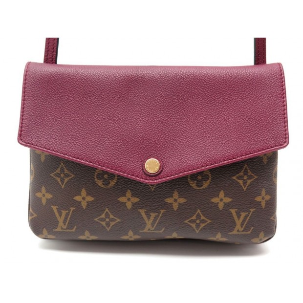 NEUF SAC A MAIN LOUIS VUITTON TWICE TOILE MONOGRAM CUIR VIOLET BANDOULIERE 1100€