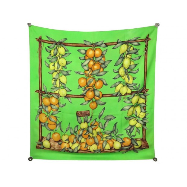 FOULARD HERMES ORANGES & CITRONS DAWLAT DUMOULIN CARRE EN SOIE SILK SCARF 370€