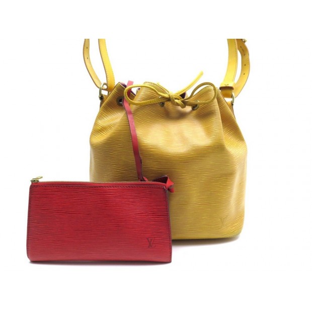 SAC A MAIN LOUIS VUITTON NOE CUIR EPI PM + POCHETTE ACCESSOIRES ROUGE 1970€