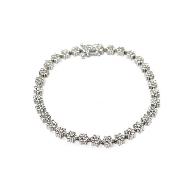 VINTAGE BRACELET OR BLANC 18K DIAMANT 1.12 CARAT 