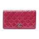 NEUF PORTEFEUILLE CHANEL TIMELESS EN CUIR VERNI MATELASSE FRAMBOISE WALLET 850€