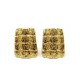 VINTAGE BOUCLES D'OREILLES YVES SAINT LAURENT EN METAL DORE GOLD PLATE EARRINGS