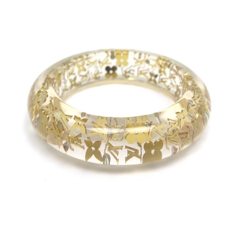 Louis Vuitton Monogram Inclusion Jonc bracelet in yellow resin ref.182938 -  Joli Closet