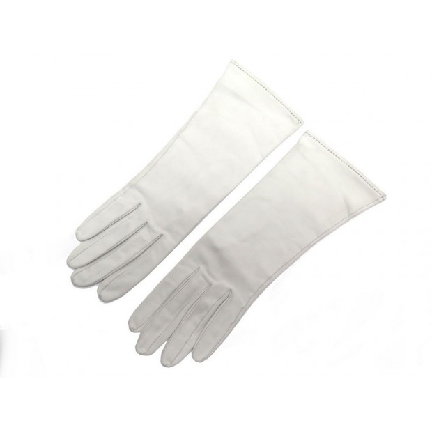 GANTS HERMES CUIR BLANC T6.5 