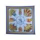 FOULARD HERMES CUIRS DU DESERT CARRE EN SOIE BLEUE F. PERRIERE SCARF 