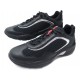 NEUF BASKETS PRADA LUNA ROSSA LUE001 7 IT 42 FR EN CUIR TOILE NOIR SNEAKERS 250€