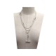 COLLIER HERMES SAUTOIR FARANDOLE H104568B00 120 CM ARGENT MASSIF NECKLACE 1230€