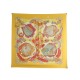 FOULARD HERMES GRANDS FONDS A. FAIVRE CARRE 90 SOIE JAUNE YELLOW SILK SCARF 370€