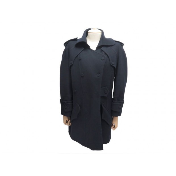 NEUF MANTEAU FENDI 44 IT 40 FR FEMME EN LAINE BLEUE MARINE BLUE WOOL COAT 1900