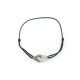 CCOLLIER DINH VAN MENOTTES R20 EN ARGENT MASSIF SUR CORDON BRACELET JEWEL 320