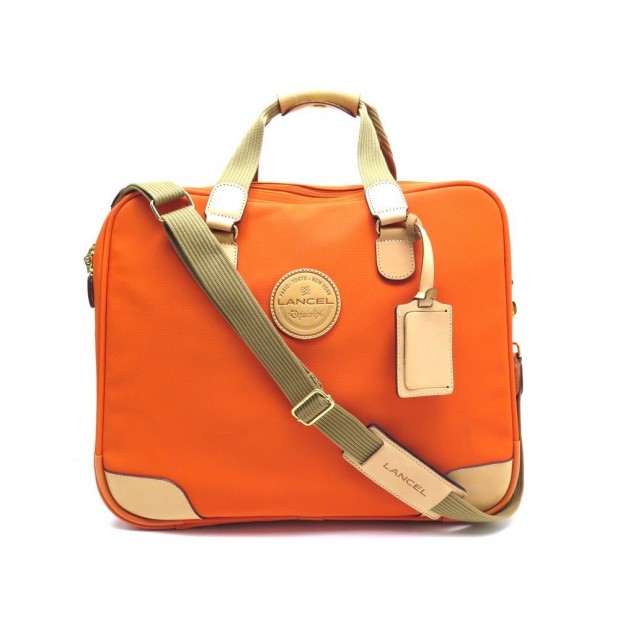 SAC VOYAGE LANCEL TOILE ORANGE 