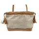 SAC A MAIN YVES SAINT LAURENT HAUTE COUTURE EN TOILE ET CUIR BEIGE PURSE 890€