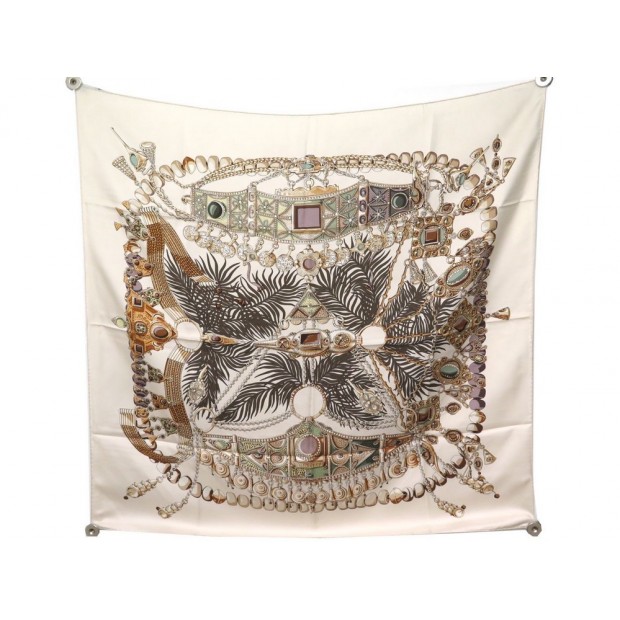 FOULARD HERMES PERLES Annie faivre SOIE SILK SCARF 