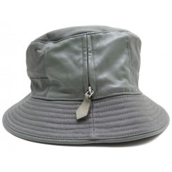 CHAPEAU HERMES OXYGENE TAILLE 61 EN COTON & CUIR GRIS GREY COTTON HAT 350€