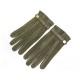 GANTS HERMES T 8 CLOU DE SELLE EN CUIR LISSE & SUEDE KAKI LEATHER GLOVES 570€