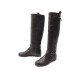 BOTTES CHRISTIAN DIOR LADY 38 EN CUIR CANNAGE MARRON BROWN LEATHER BOOTS 1200