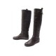 BOTTES CHRISTIAN DIOR LADY 38 CAVALIERES EN CUIR CANNAGE MARRON BOOTS 1200€