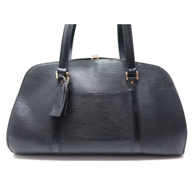 VINTAGE SAC A MAIN LOUIS VUITTON SOUFFLOT WEEK-END CUIR EPI NOIR HAND BAG 2030