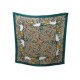 CHALE CHRISTIAN DIOR FOULARD EN LAINE SOIE VERT ANIMAUX DE LA SAVANE SCARF SHAWL