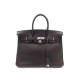 SAC A MAIN HERMES BIRKIN 35 CM EN CUIR MARRON CAFE ATTRIBUTS ACIER BROSSE PURSE