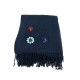 NEUF ECHARPE PAUL SMITH EN LAINE BLEU MARINE & BIJOUX FANTAISIES WOOL SCARF 165€