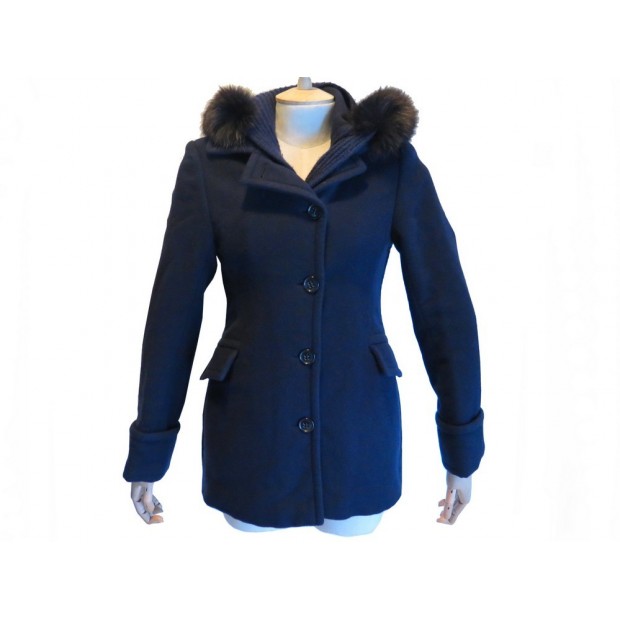 MANTEAU LORO PIANA CACHEMIRE COL RENARD 38 