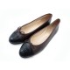 NEUF CHAUSSURES CHANEL BALLERINES CUIR MARRON 