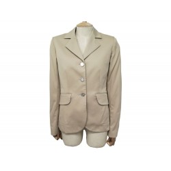 NEUF VESTE HERMES EQUITATION TAILLE 38 M COTON BEIGE HORSE RIDING JACKET 2460€