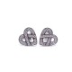 BOUCLES D'OREILLES POIRAY COEUR ENTRELACE MINI OR GRIS DIAMANTS EARRINGS 2290€