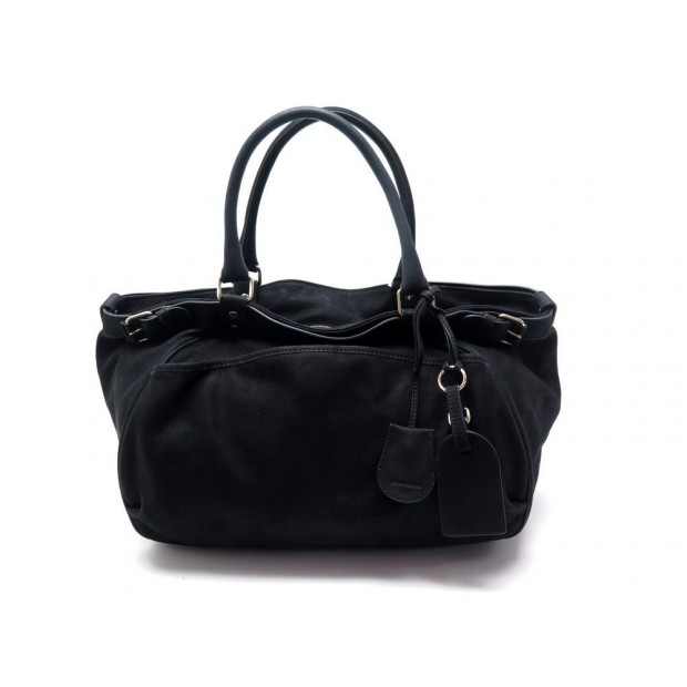 NEUF SAC A MAIN VANESSA BRUNO LUNE CUIR SUEDE HAND BAG BLACK LEATHER PURSE 540