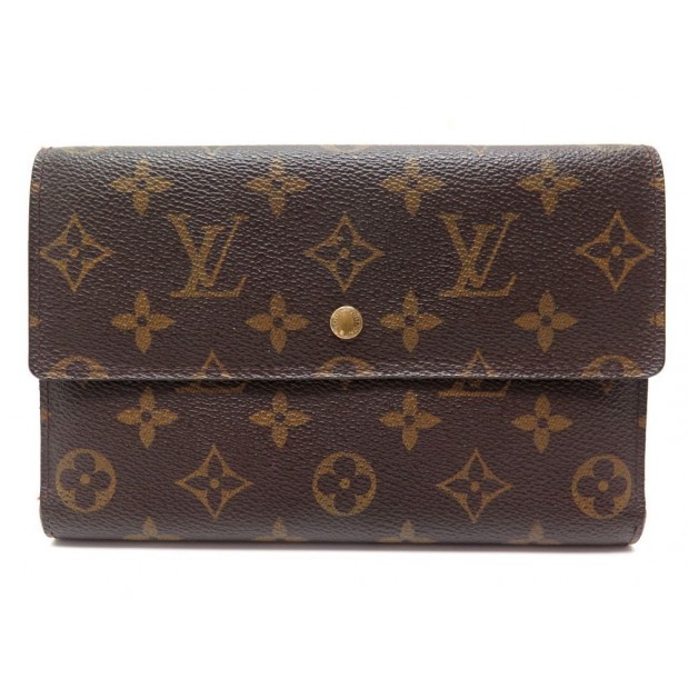 PORTEFEUILLE LOUIS VUITTON SARAH 19CM EN TOILE MONOGRAM LV MARRON WALLET 475