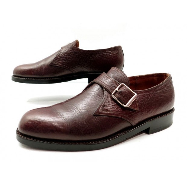 CHAUSSURES JM WESTON 5.5D 40 DERBY A BOUCLE EN VEAU GRAINE MARRON SHOES 670€