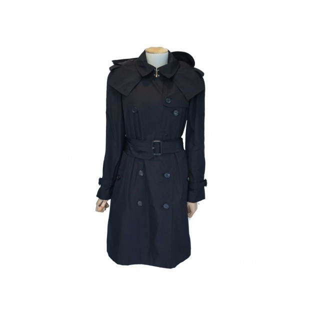 IMPERMEABLE BURBERRY AMBERFORD A CAPUCHES 38 M POLYESTER NOIR TRENCH COAT 690€