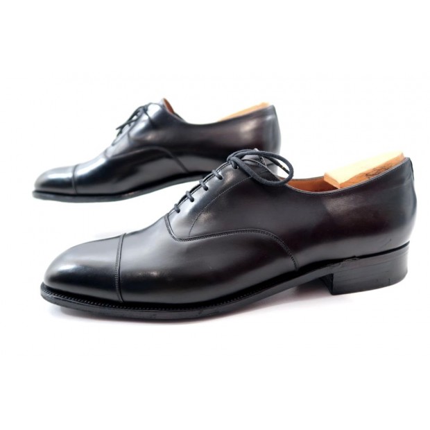 CHAUSSURES JM WESTON 300 RICHELIEU 9D 43 EN CUIR NOIR + EMBAUCHOIRS SHOES 710