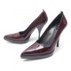 NEUF CHAUSSURES PRADA ESCARPINS 37.5 IT 38.5 FR CUIR VERNI BORDEAUX SHOES 530€