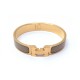 BRACELET HERMES CLIC H H700001F99GM GM 18 CM EN EMAIL TAUPE + BOITE ENAMEL 545€