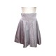 NEUF JUPE PLISSEE MI LONGUE CHANEL LOGO CC 40 M SOIE GRIS GREY SILK SKIRT 1600€