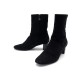 CHAUSSURES HERMES BOTTINES A TALONS 40 EN DAIM NOIR BLACK SUEDE BOOTS 890€