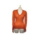 NEUF PULL HERMES COL V EN CACHEMIRE TAILLE SM 36 ORANGE CASHMERE WOMEN TOP 920€