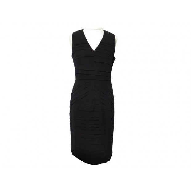 NEUF ROBE BURBERRY MI LONGUE 38 M EN POLYESTER NOIR BLACK DRESS NEW 590€